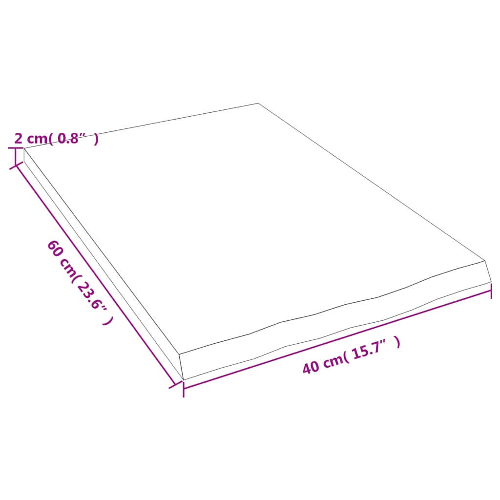 Wandschap 40x60x2 cm behandeld massief eikenhout lichtbruin is nu te koop bij PeponiXL, paradijselijk wonen!
