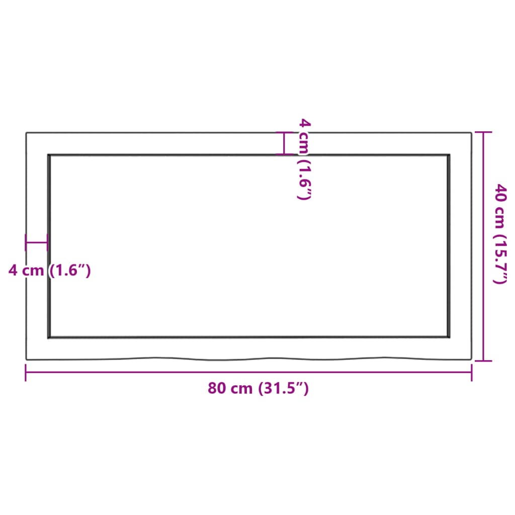 Wandschap 80x40x(2-6) cm behandeld massief eikenhout lichtbruin is nu te koop bij PeponiXL, paradijselijk wonen!
