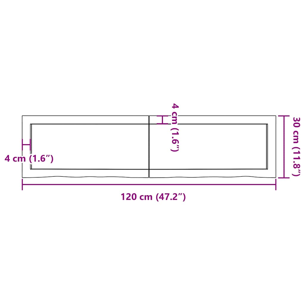Wandschap 120x30x(2-4)cm behandeld massief eikenhout lichtbruin is nu te koop bij PeponiXL, paradijselijk wonen!