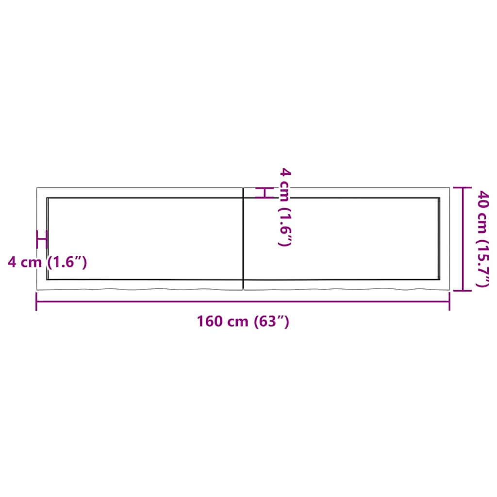 Wandschap 160x40x(2-4)cm behandeld massief eikenhout lichtbruin is nu te koop bij PeponiXL, paradijselijk wonen!