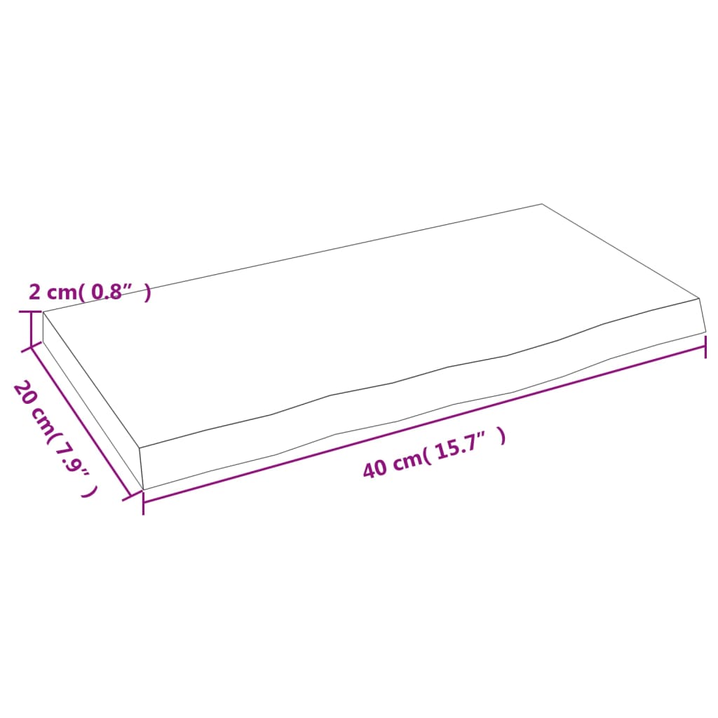 Wandschap 40x20x2 cm behandeld massief eikenhout donkerbruin is nu te koop bij PeponiXL, paradijselijk wonen!