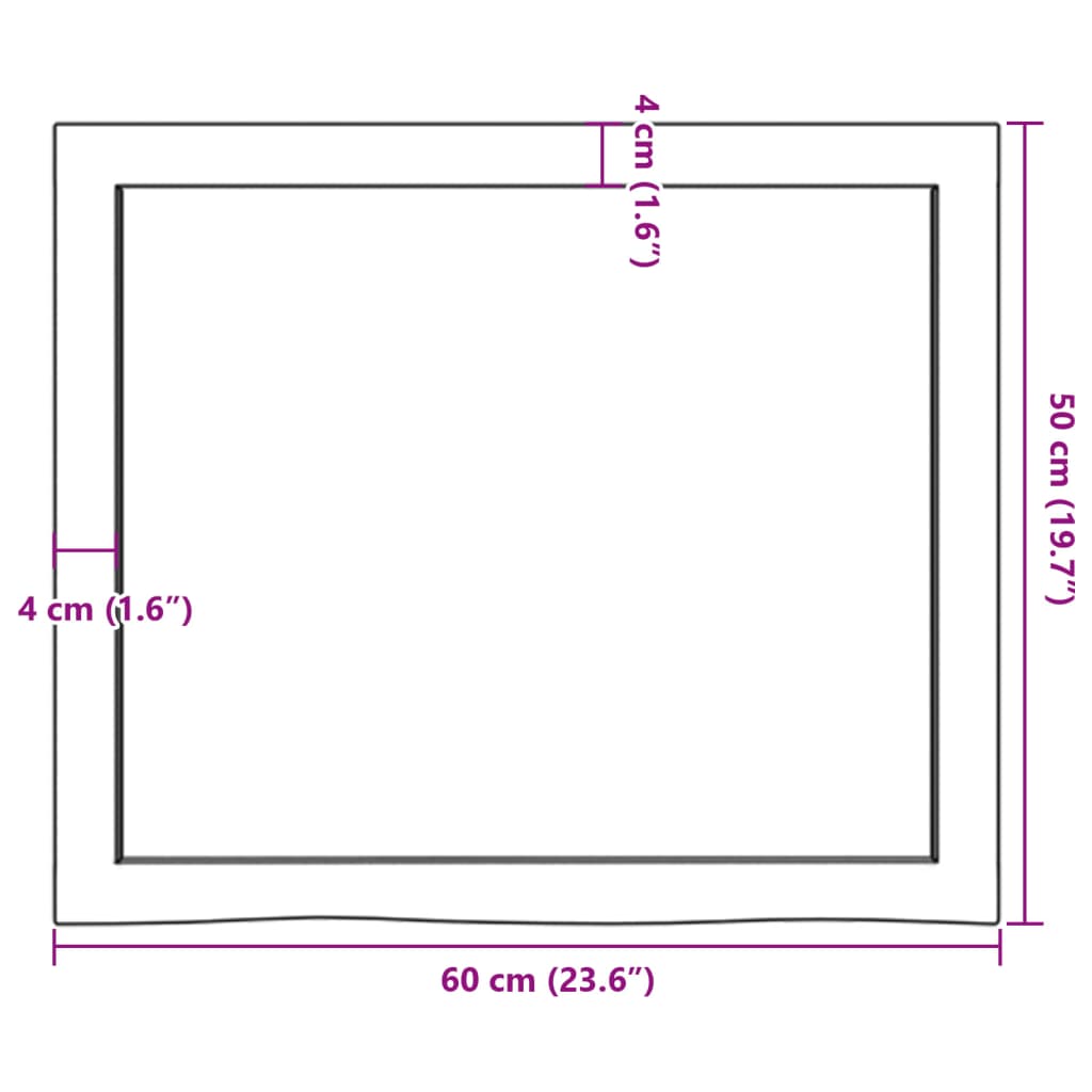 Wandschap 60x50x(2-4)cm behandeld massief eikenhout donkerbruin is nu te koop bij PeponiXL, paradijselijk wonen!