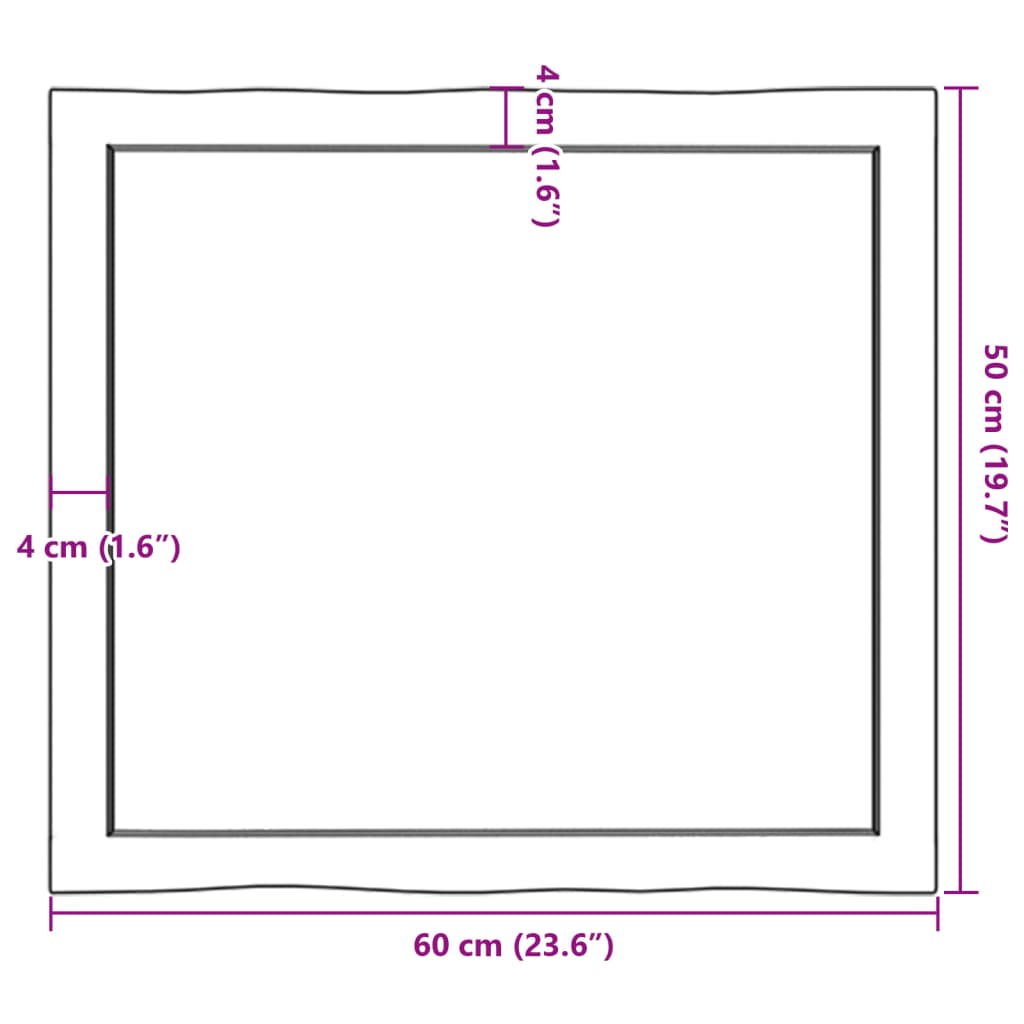 Tafelblad natuurlijke rand 60x50x(2-4) cm eikenhout lichtbruin is nu te koop bij PeponiXL, paradijselijk wonen!