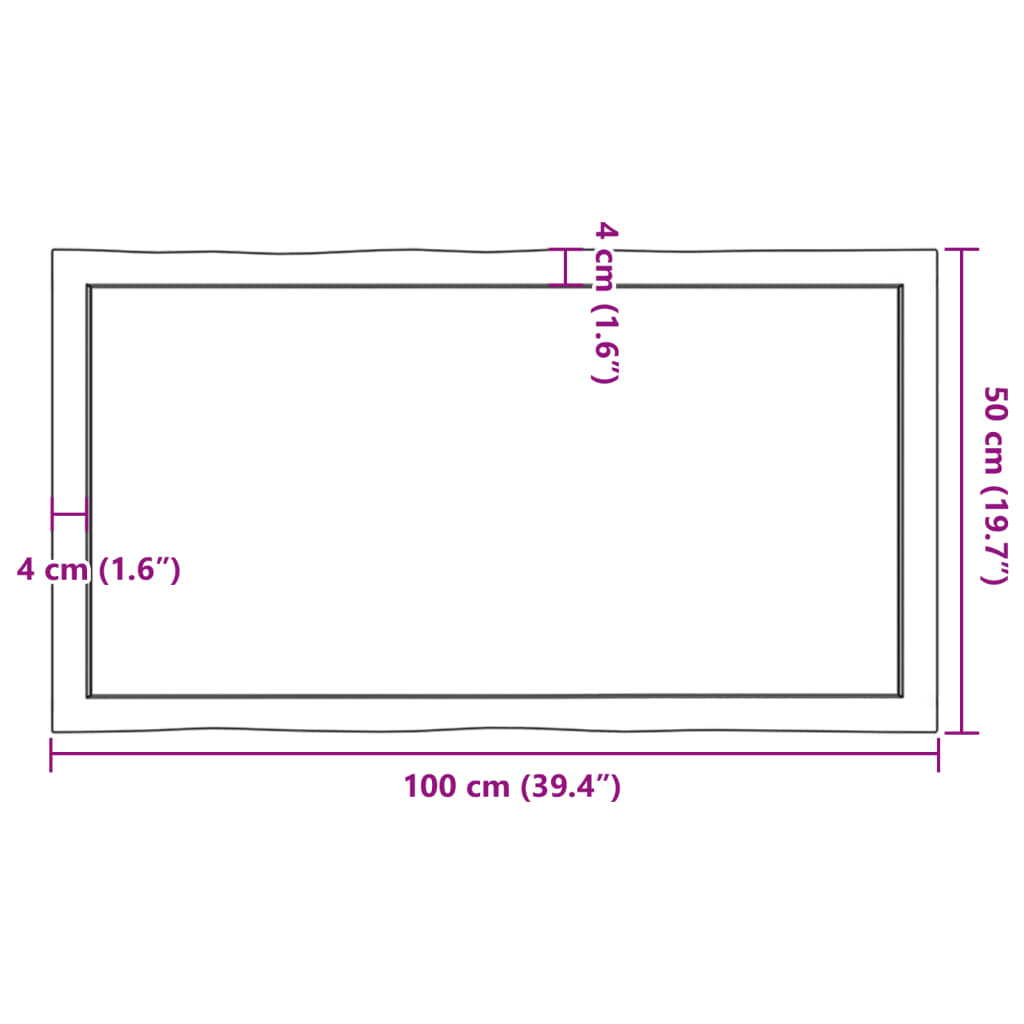 Tafelblad natuurlijke rand 100x50x(2-6)cm eikenhout donkerbruin is nu te koop bij PeponiXL, paradijselijk wonen!