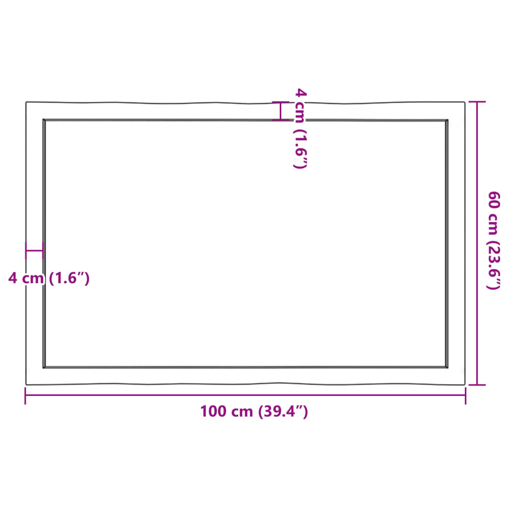 Tafelblad natuurlijke rand 100x60x(2-6)cm eikenhout donkerbruin is nu te koop bij PeponiXL, paradijselijk wonen!