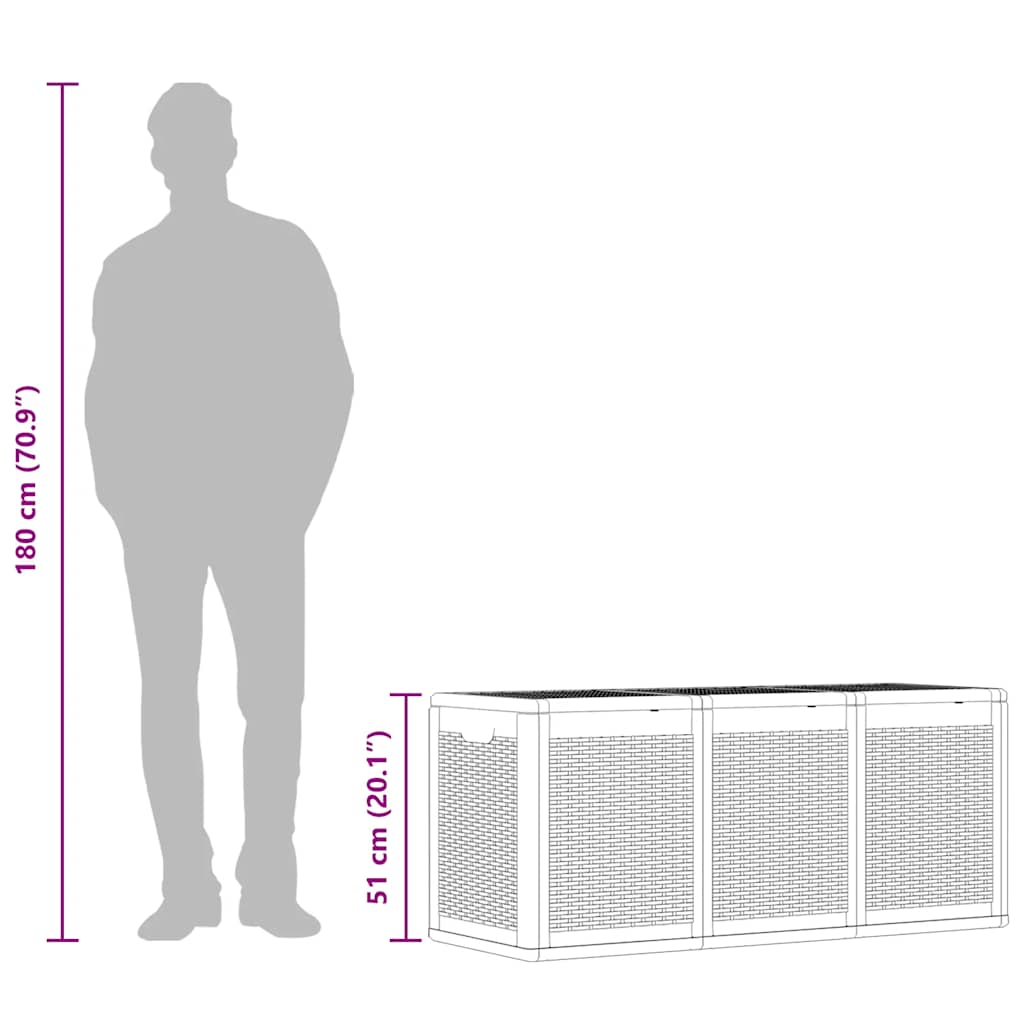 Tuinbox 270 L PP rattan grijs is nu te koop bij PeponiXL, paradijselijk wonen!