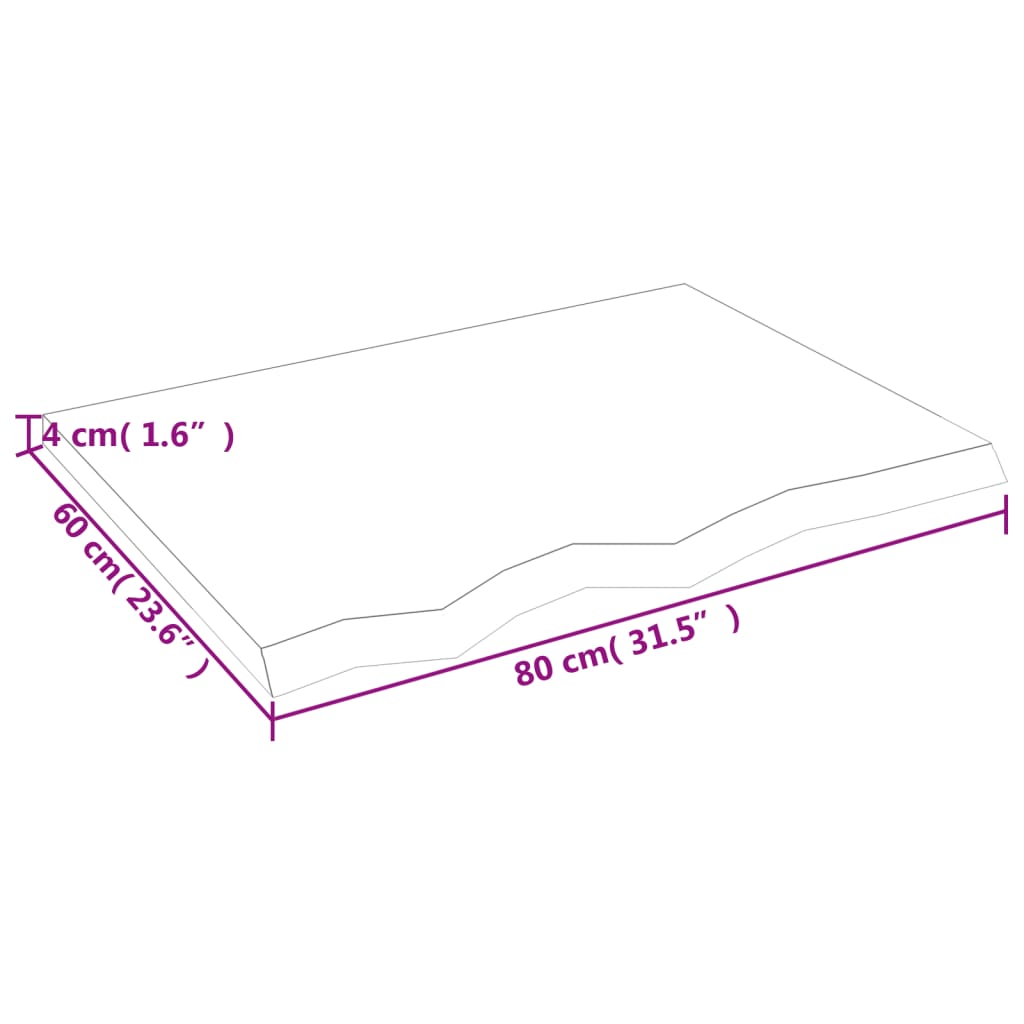 Wastafelblad 80x60x(2-4) cm onbehandeld massief hout is nu te koop bij PeponiXL, paradijselijk wonen!