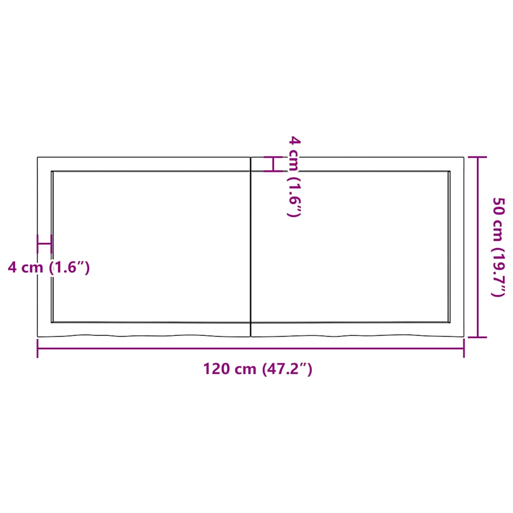 Tafelblad 120x50x(2-6)cm behandeld massief eikenhout lichtbruin is nu te koop bij PeponiXL, paradijselijk wonen!