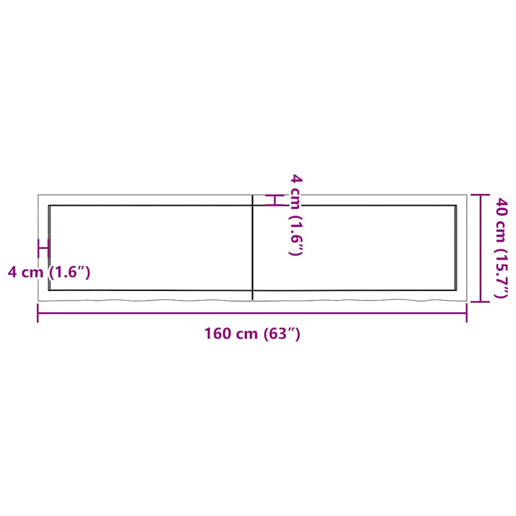 Tafelblad 160x40x(2-4)cm behandeld massief eikenhout lichtbruin is nu te koop bij PeponiXL, paradijselijk wonen!