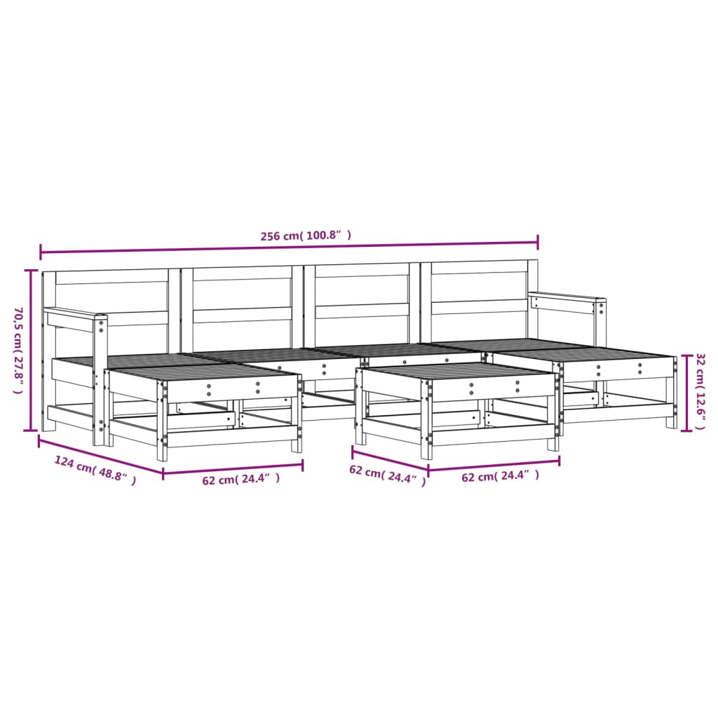 7-delige Loungeset geïmpregneerd grenenhout is nu te koop bij PeponiXL, paradijselijk wonen!
