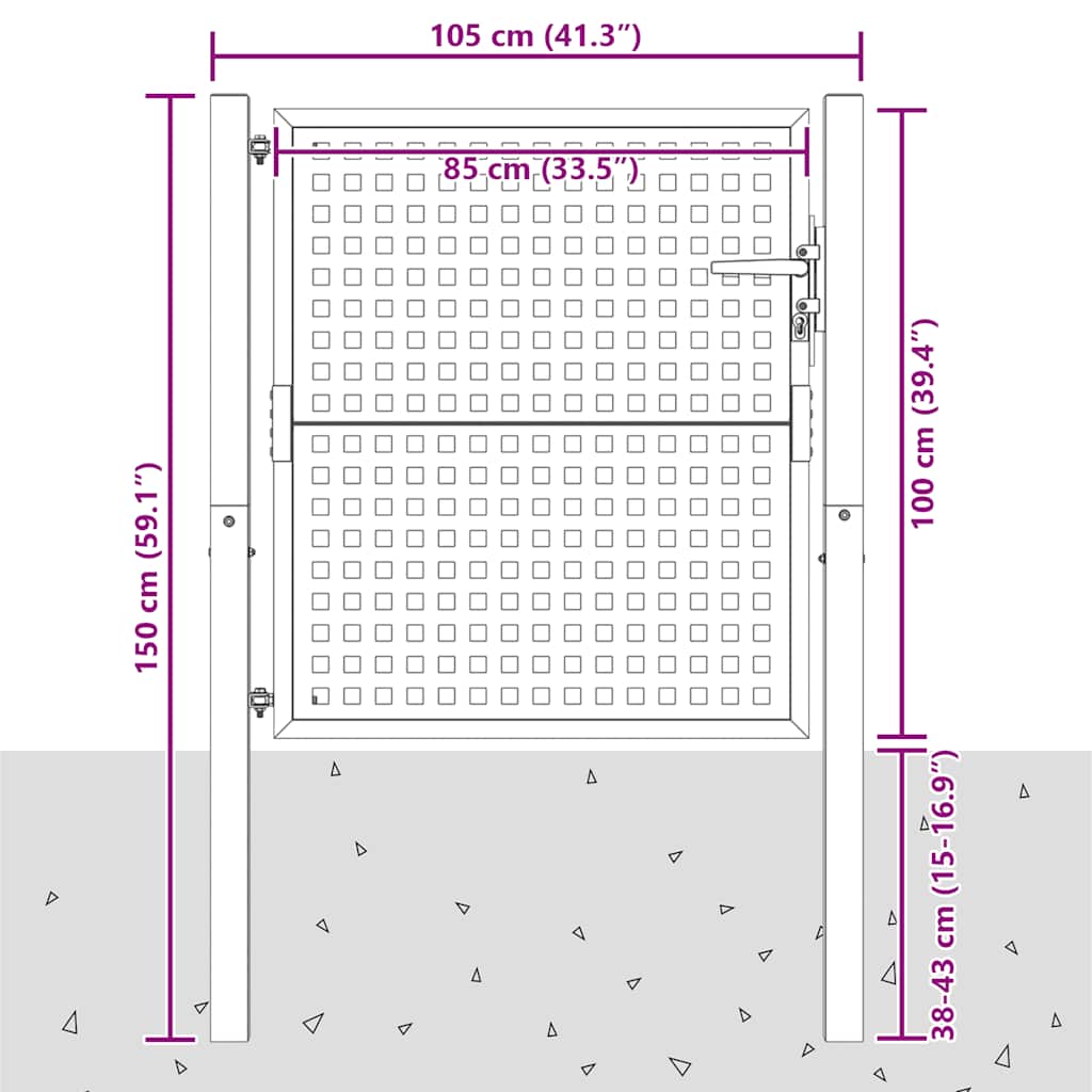 Tuinpoort Antraciet 100x100 cm Staal is nu te koop bij PeponiXL, paradijselijk wonen!