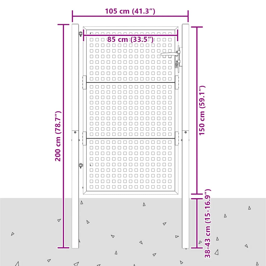 Tuinpoort Antraciet 100x150 cm Staal is nu te koop bij PeponiXL, paradijselijk wonen!