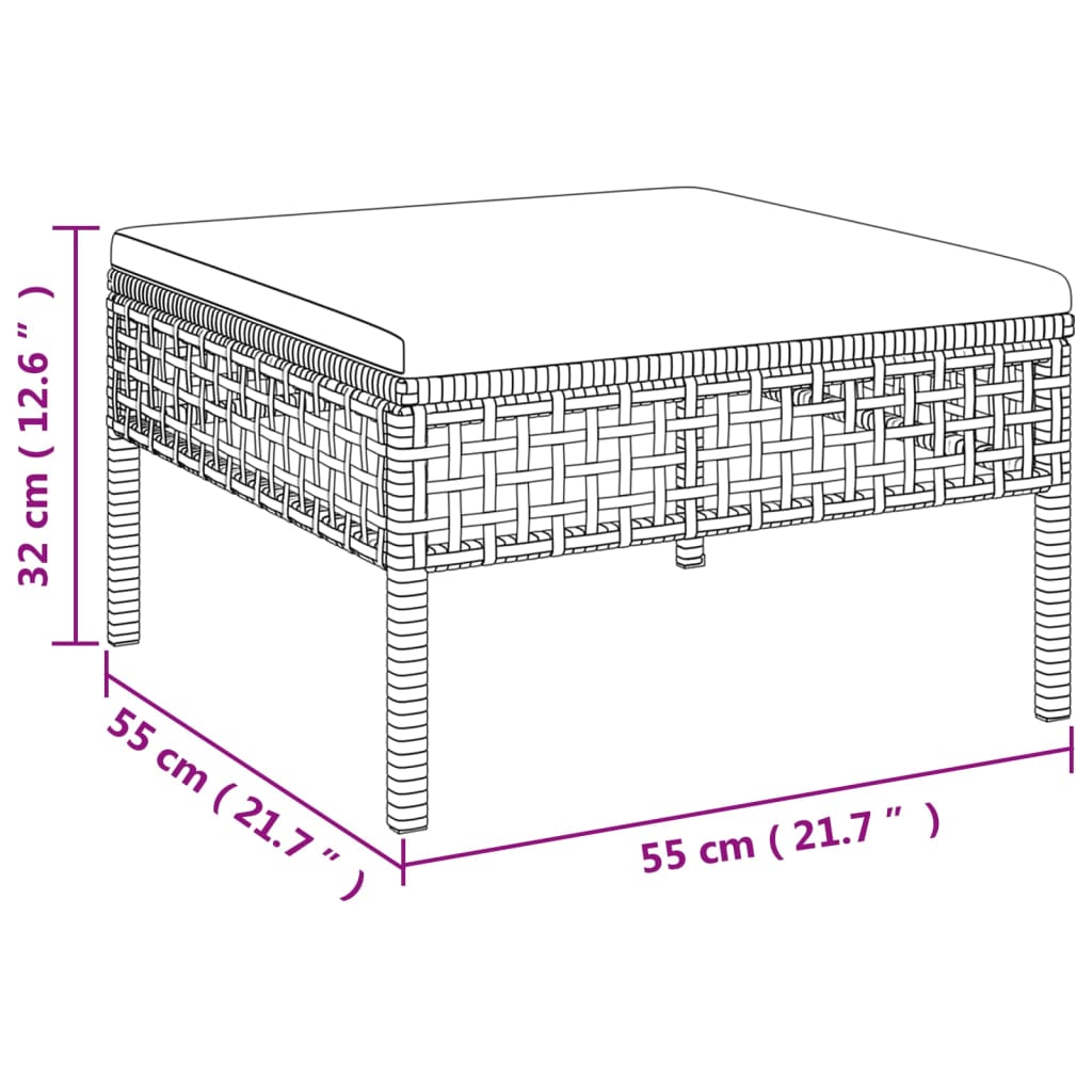 6-delige Loungeset met kussens poly rattan grijs is nu te koop bij PeponiXL, paradijselijk wonen!
