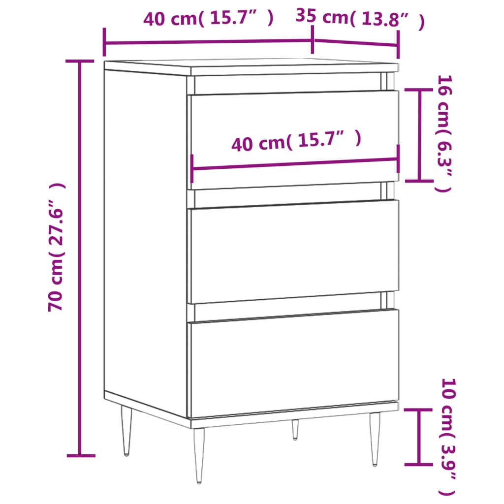 Dressoir 40x35x70 cm bewerkt hout gerookt eikenkleurig is nu te koop bij PeponiXL, paradijselijk wonen!