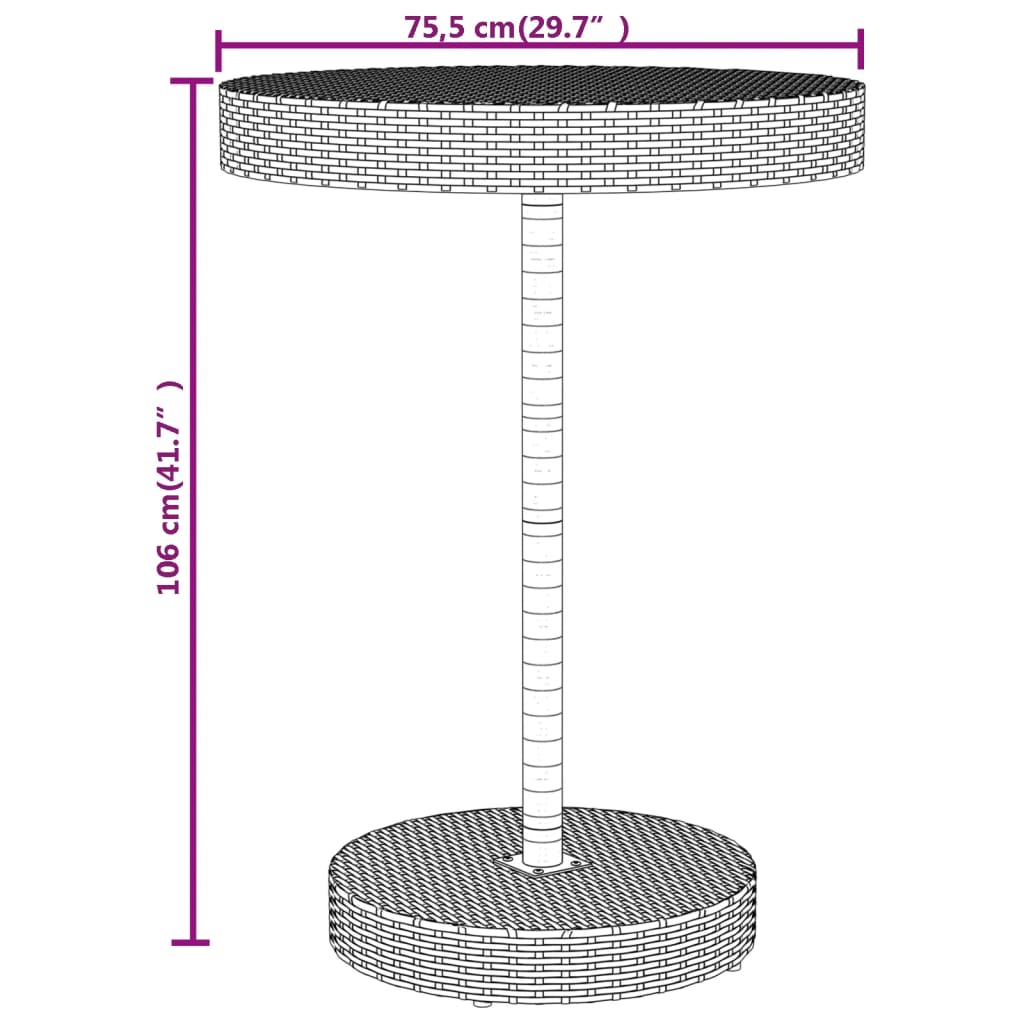 5-delige Tuinbarset poly rattan en massief acaciahout zwart is nu te koop bij PeponiXL, paradijselijk wonen!