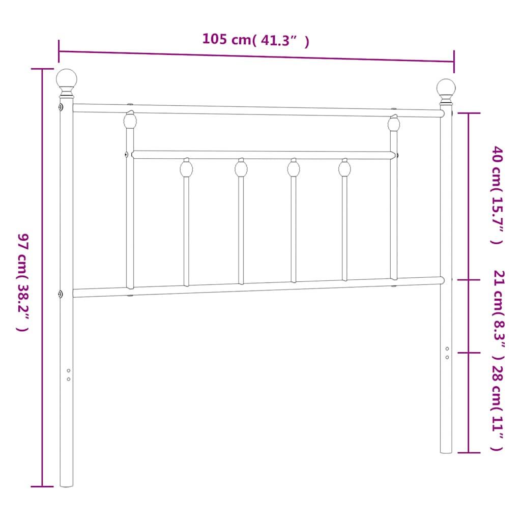 Vervangend hoofdbord 100 cm metaal wit is nu te koop bij PeponiXL, paradijselijk wonen!