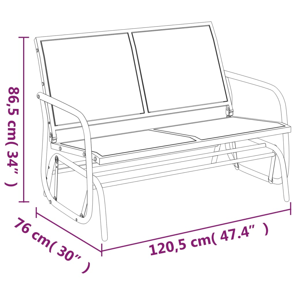 3-delige Loungeset schommel aluminium textileen zwart is nu te koop bij PeponiXL, paradijselijk wonen!