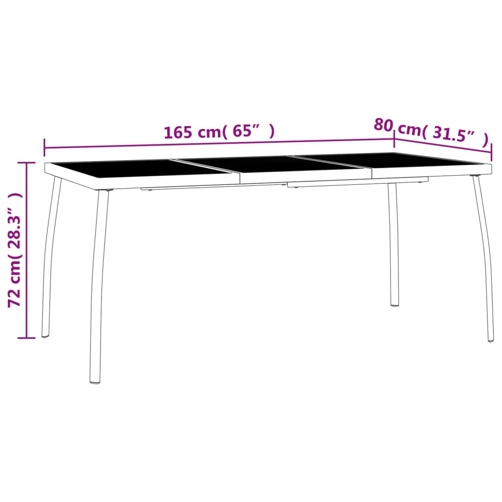 7-delige Tuinset staal antracietkleurig is nu te koop bij PeponiXL, paradijselijk wonen!
