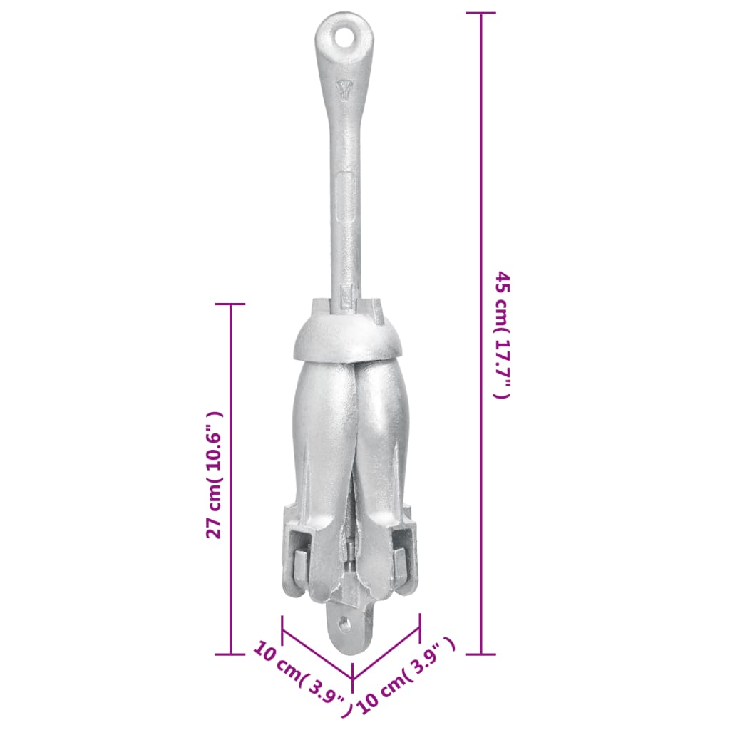 Anker met touw inklapbaar 4 kg thermisch verzinkt gietijzer is nu te koop bij PeponiXL, paradijselijk wonen!