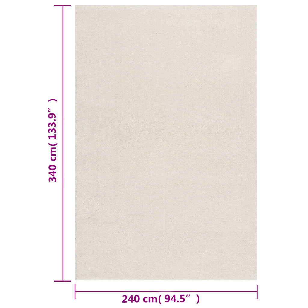 Vloerkleed shaggy crèmewit 240x340 cm polyester