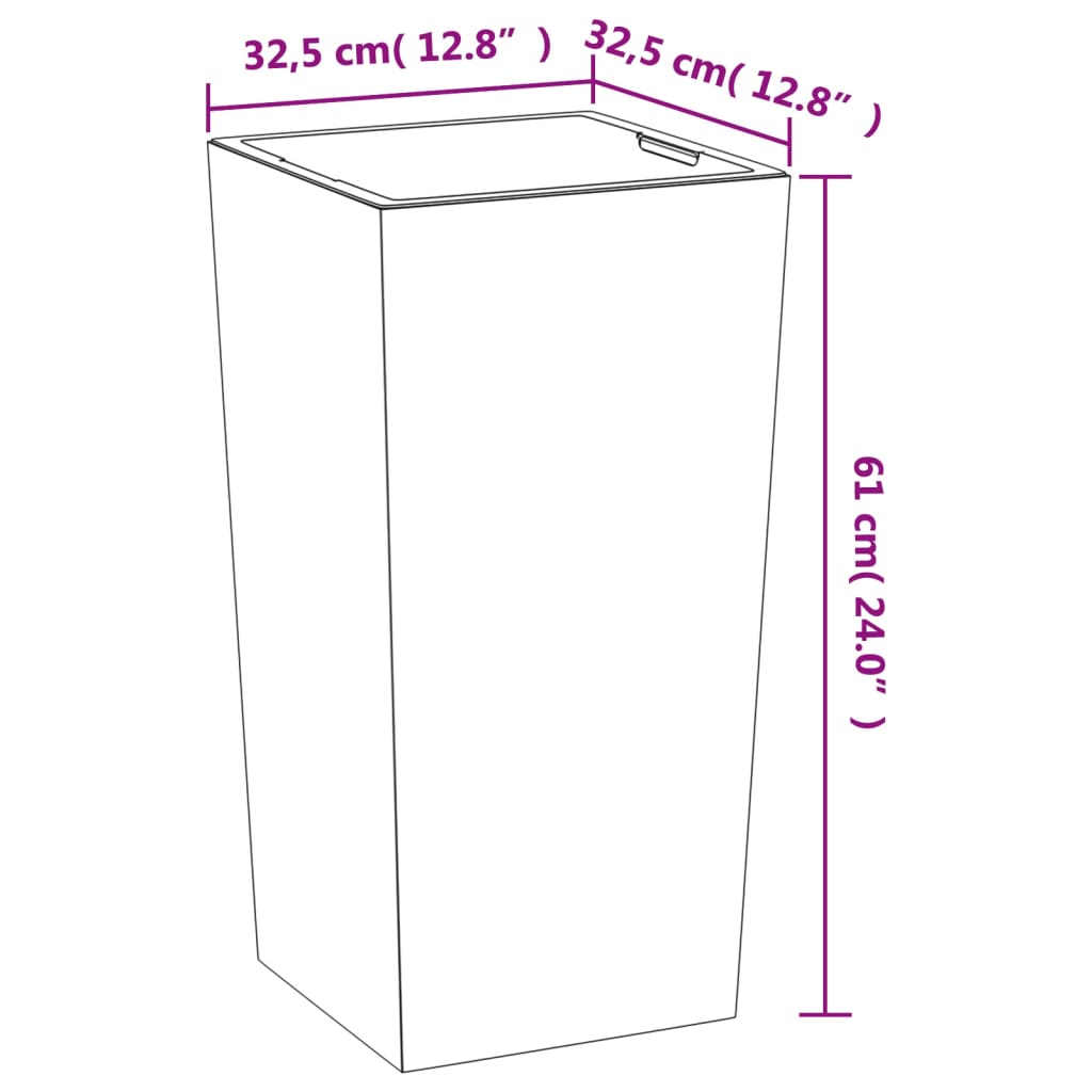 Plantenbak met uitneembare bak beton-look 21/49 L PP antraciet is nu te koop bij PeponiXL, paradijselijk wonen!