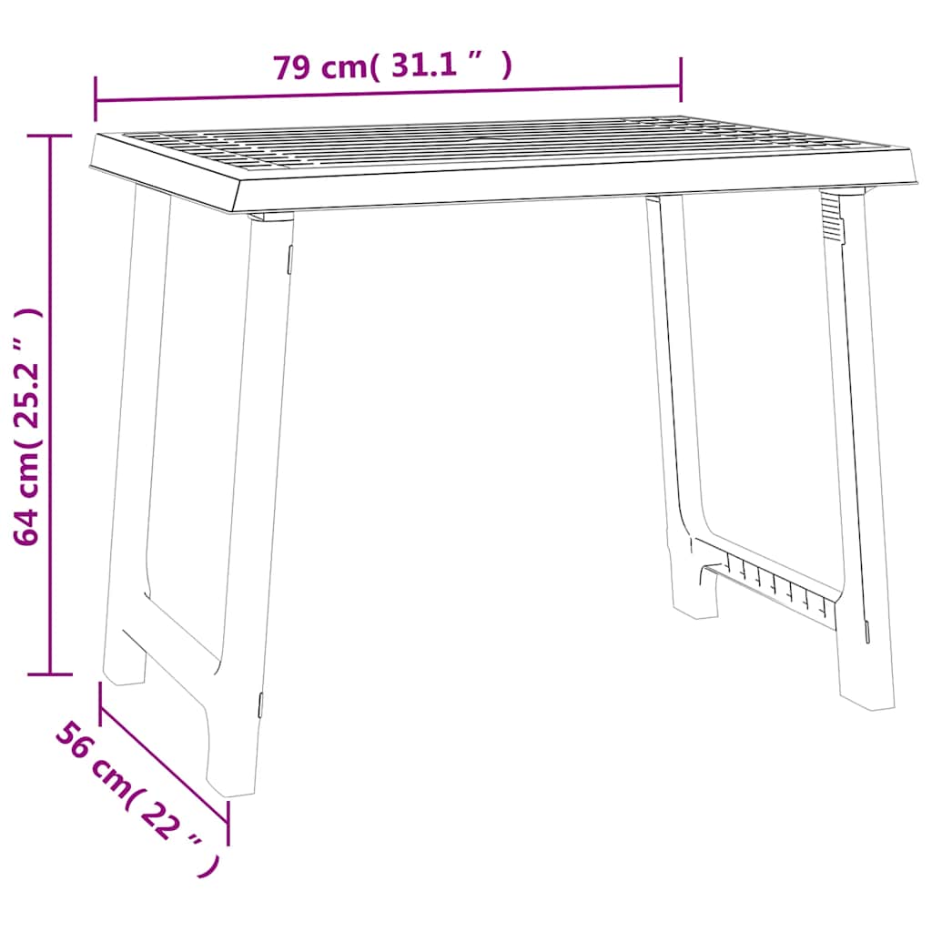 Campingtafel hout-look 79x56x64 cm PP antracietkleurig is nu te koop bij PeponiXL, paradijselijk wonen!