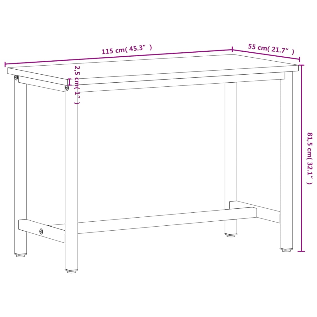 Werkbank 115x55x81,5 cm massief beukenhout en metaal is nu te koop bij PeponiXL, paradijselijk wonen!