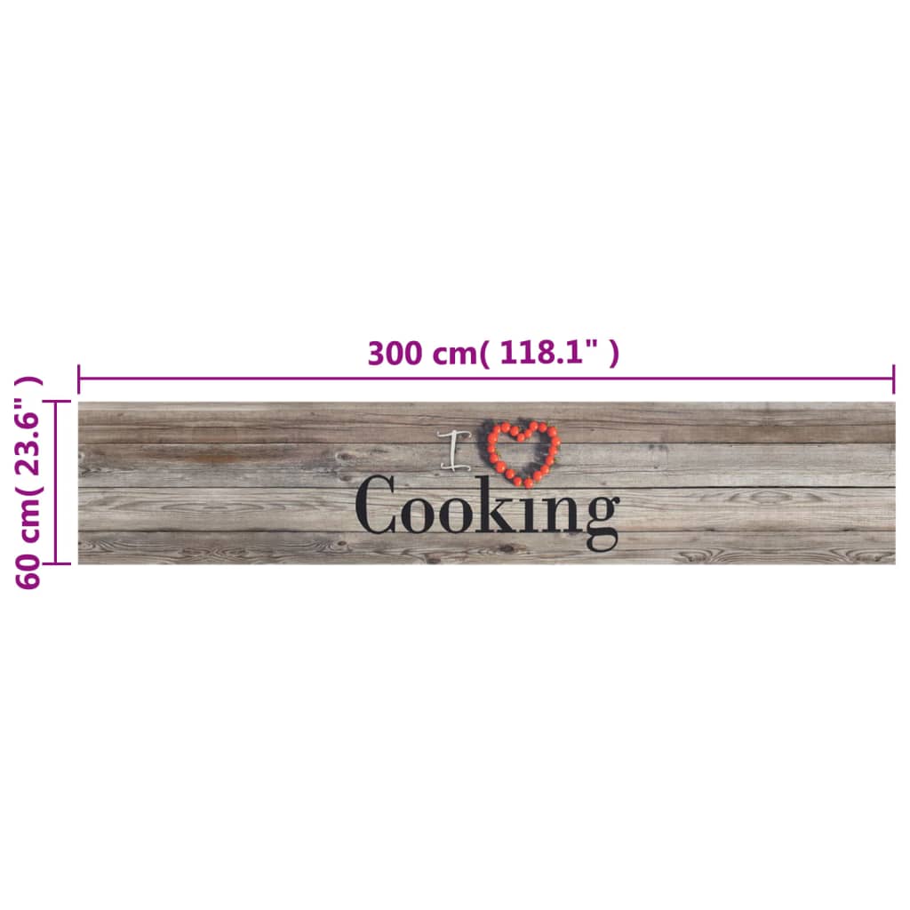 Keukenmat wasbaar cooking-print 60x300 cm fluweel grijs is nu te koop bij PeponiXL, paradijselijk wonen!