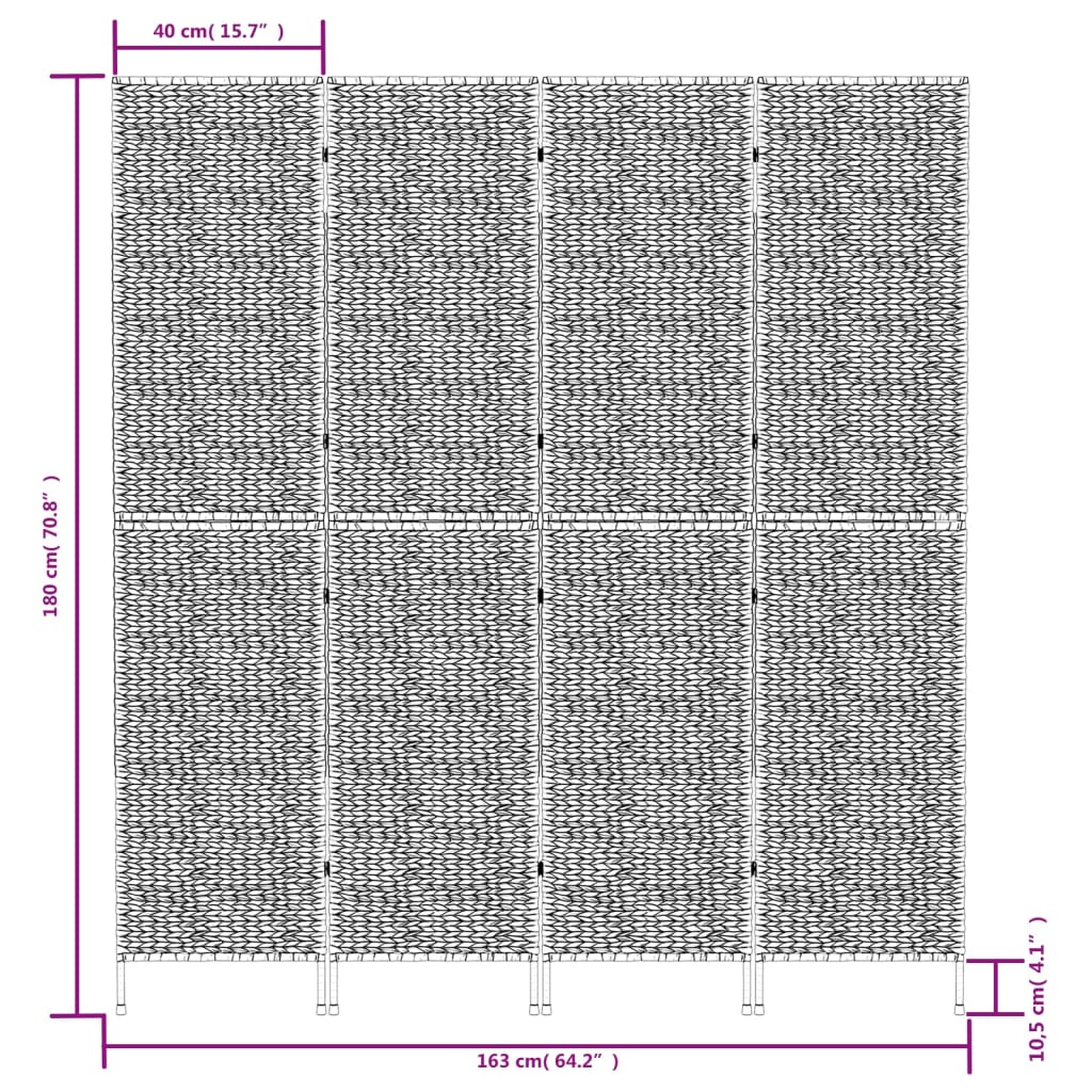 Kamerscherm met 4 panelen 163x180 cm waterhyacint is nu te koop bij PeponiXL, paradijselijk wonen!