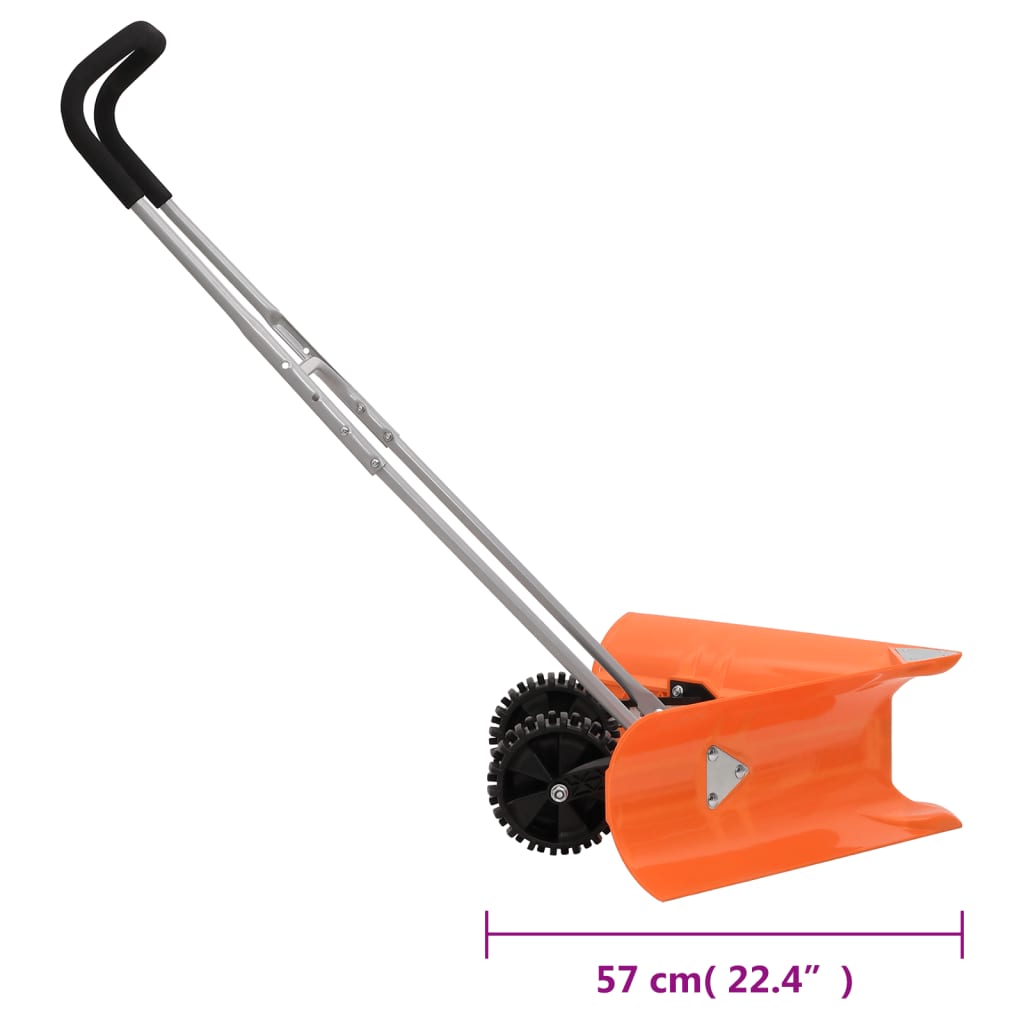 Sneeuwschep dubbelhoekig met uitschuifbaar handvat staal oranje is nu te koop bij PeponiXL, paradijselijk wonen!