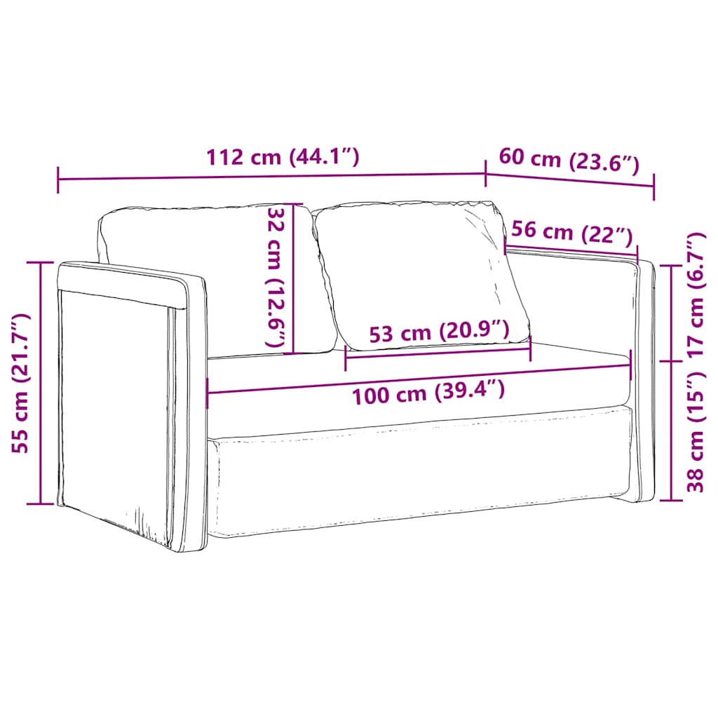 Slaapbank vloermodel 2-in-1 112x174x55 cm stof donkergrijs is nu te koop bij PeponiXL, paradijselijk wonen!