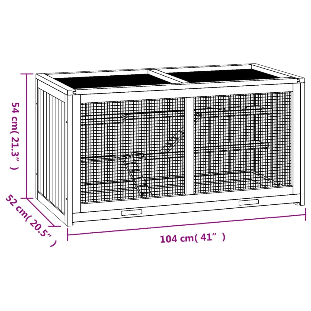 Hamsterkooi 104x52x54 cm massief vurenhout is nu te koop bij PeponiXL, paradijselijk wonen!