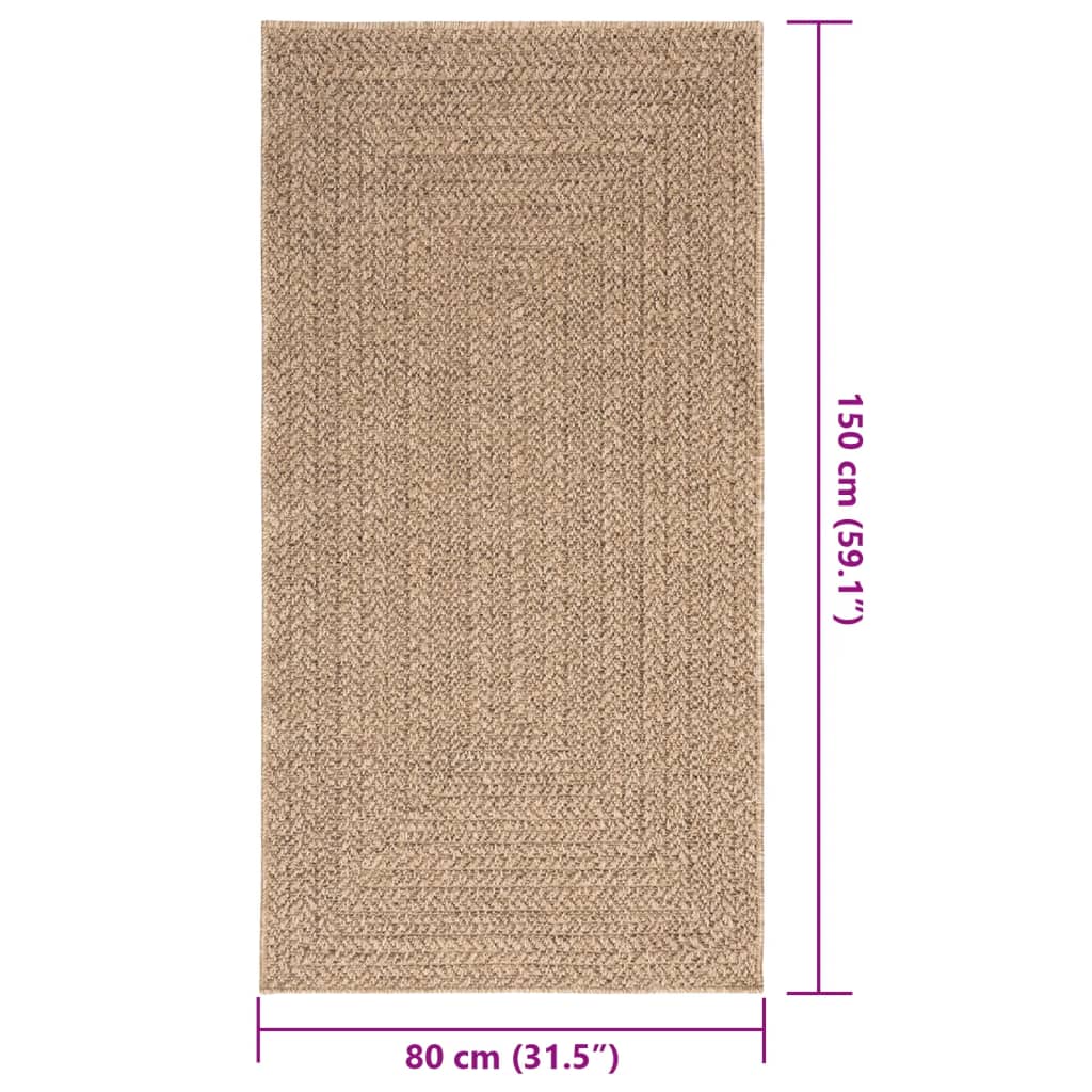 Vloerkleed ZIZUR binnen en buiten 80x150 cm jute look is nu te koop bij PeponiXL, paradijselijk wonen!