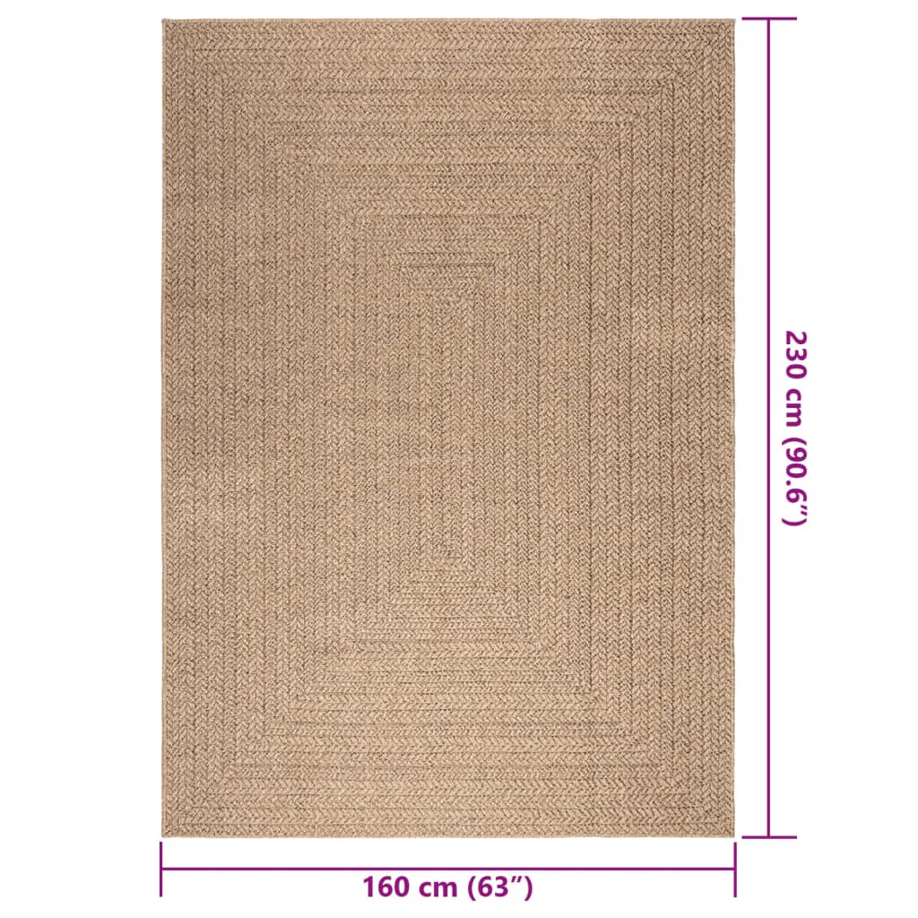 Vloerkleed ZIZUR binnen en buiten 160x230 cm jute look is nu te koop bij PeponiXL, paradijselijk wonen!