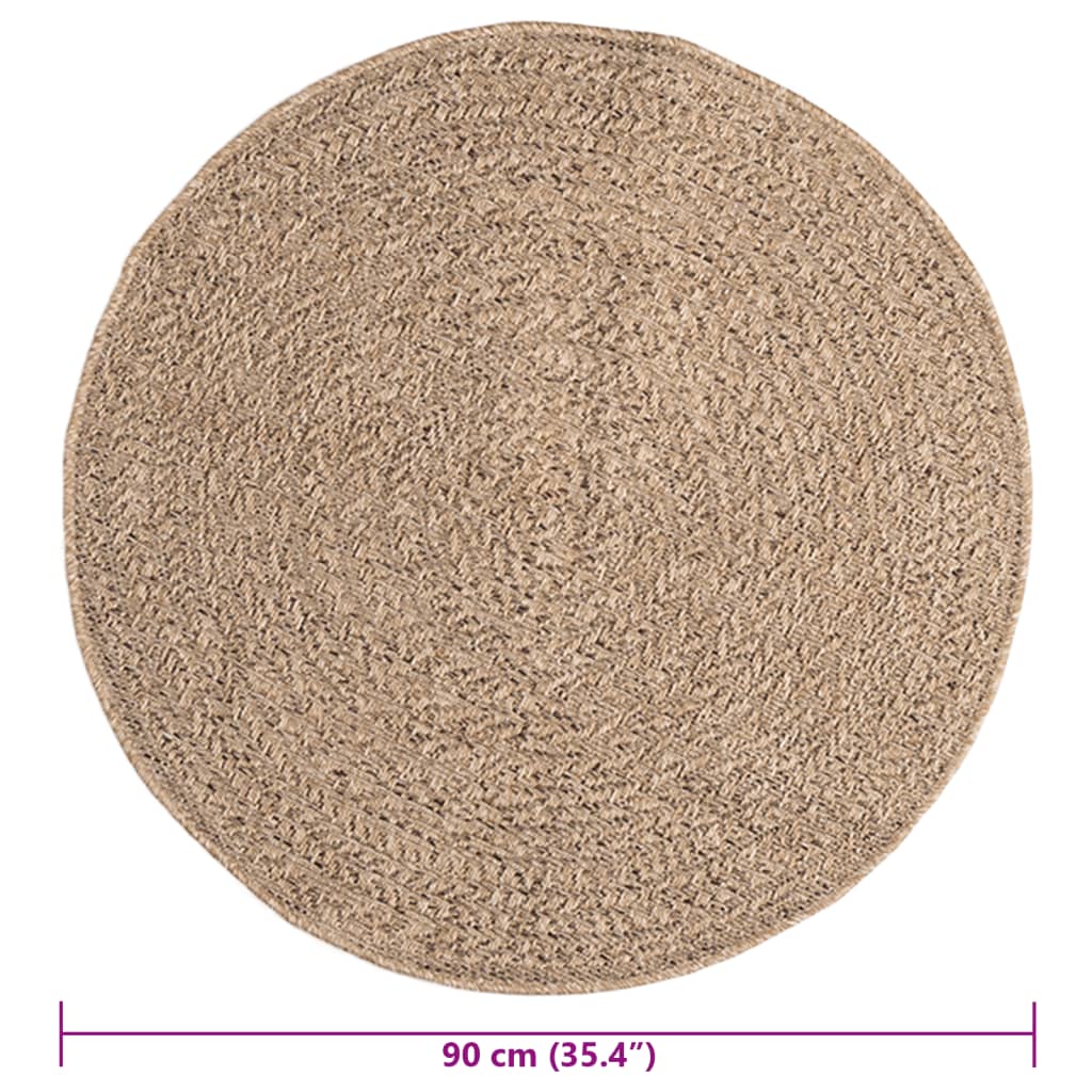 Vloerkleed ZIZUR binnen en buiten 90 cm jute look is nu te koop bij PeponiXL, paradijselijk wonen!