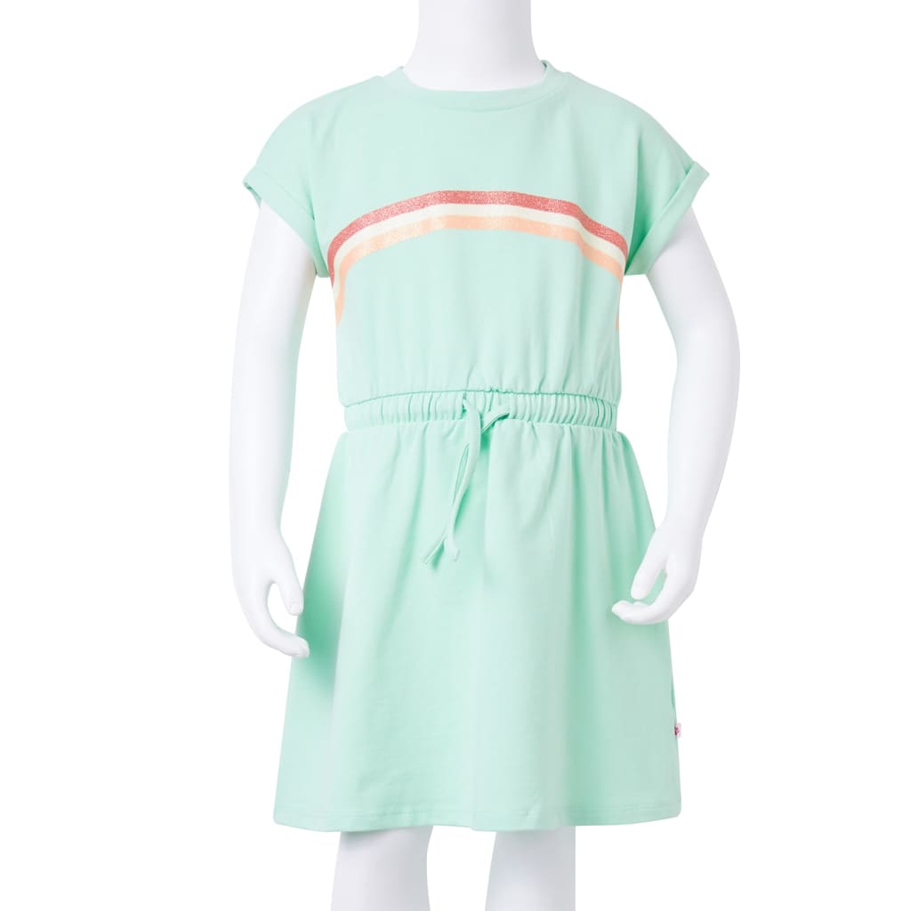 Kinderjurk met trekkoord 104 felgroen is nu te koop bij PeponiXL, paradijselijk wonen!