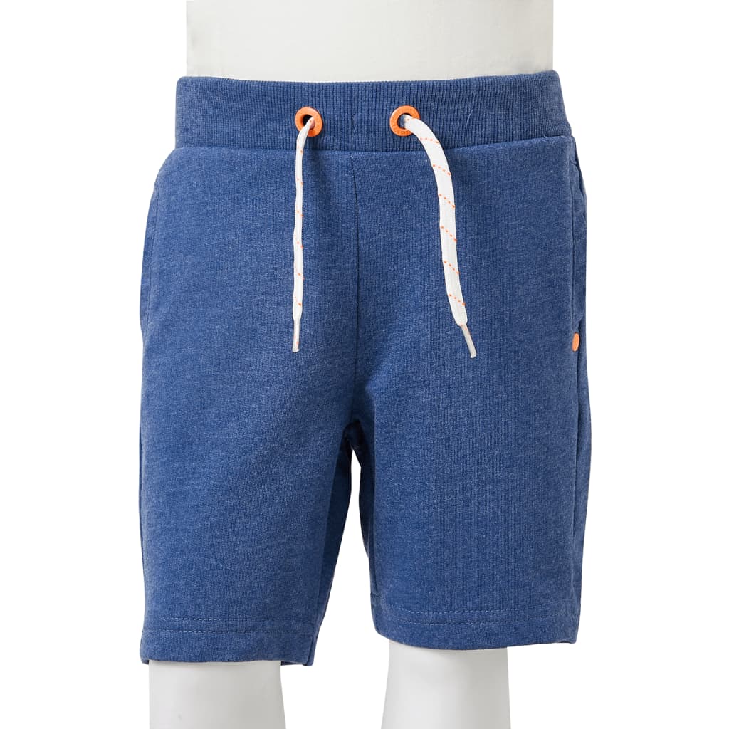 Kindershorts met trekkoord 128 gemêleerd donkerblauw is nu te koop bij PeponiXL, paradijselijk wonen!