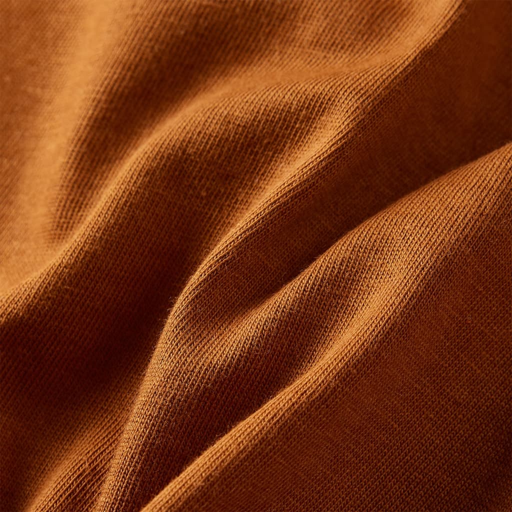 Kindershirt met lange mouwen 104 cognackleurig is nu te koop bij PeponiXL, paradijselijk wonen!