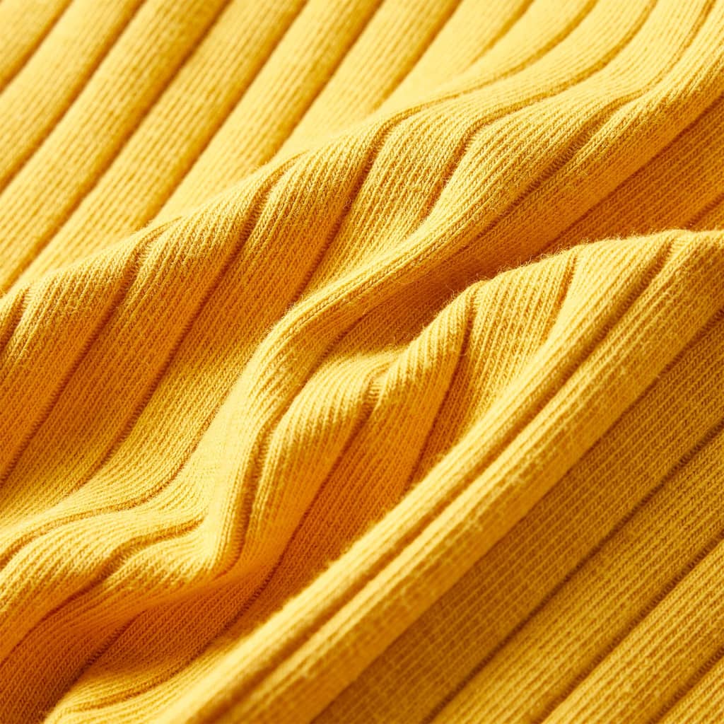 Kindershirt met lange mouwen geribd 104 donker okerkleurig is nu te koop bij PeponiXL, paradijselijk wonen!