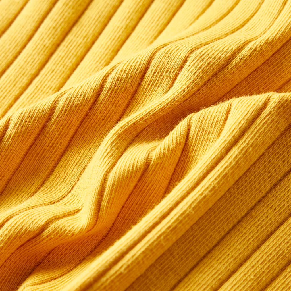 Kindershirt met lange mouwen geribd 128 donker okerkleurig is nu te koop bij PeponiXL, paradijselijk wonen!