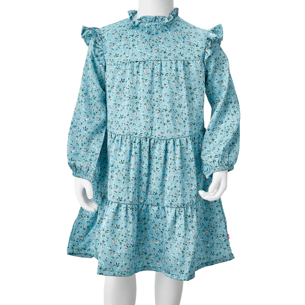 Kinderjurk met lange mouwen 116 blauw is nu te koop bij PeponiXL, paradijselijk wonen!