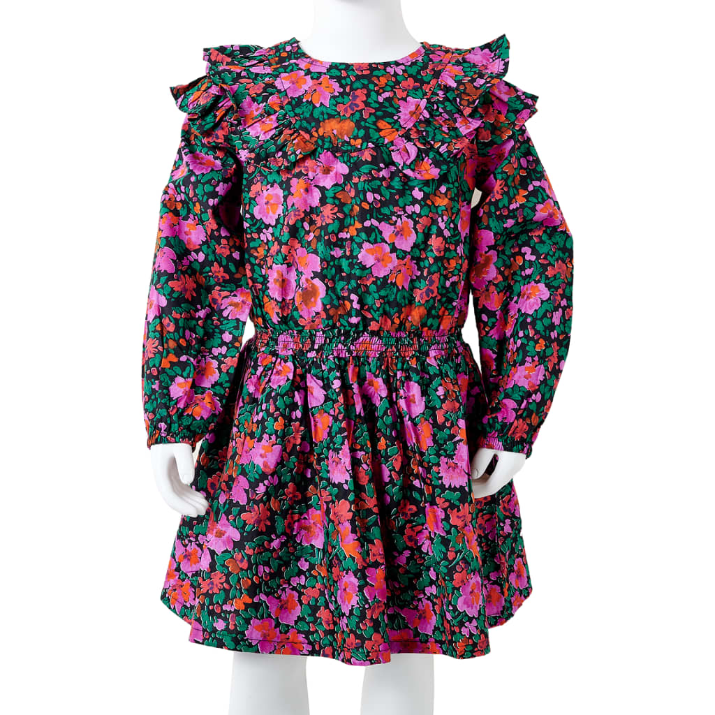 Kinderjurk met lange mouwen 116 felroze is nu te koop bij PeponiXL, paradijselijk wonen!