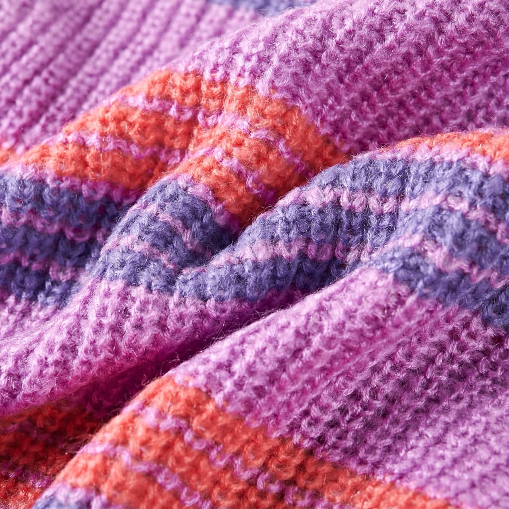 Kindertrui gebreid met strepen 116 lila en roze is nu te koop bij PeponiXL, paradijselijk wonen!