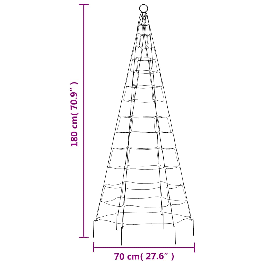 LED-kerstboom 200 LEDs kleurrijk 180 cm is nu te koop bij PeponiXL, paradijselijk wonen!
