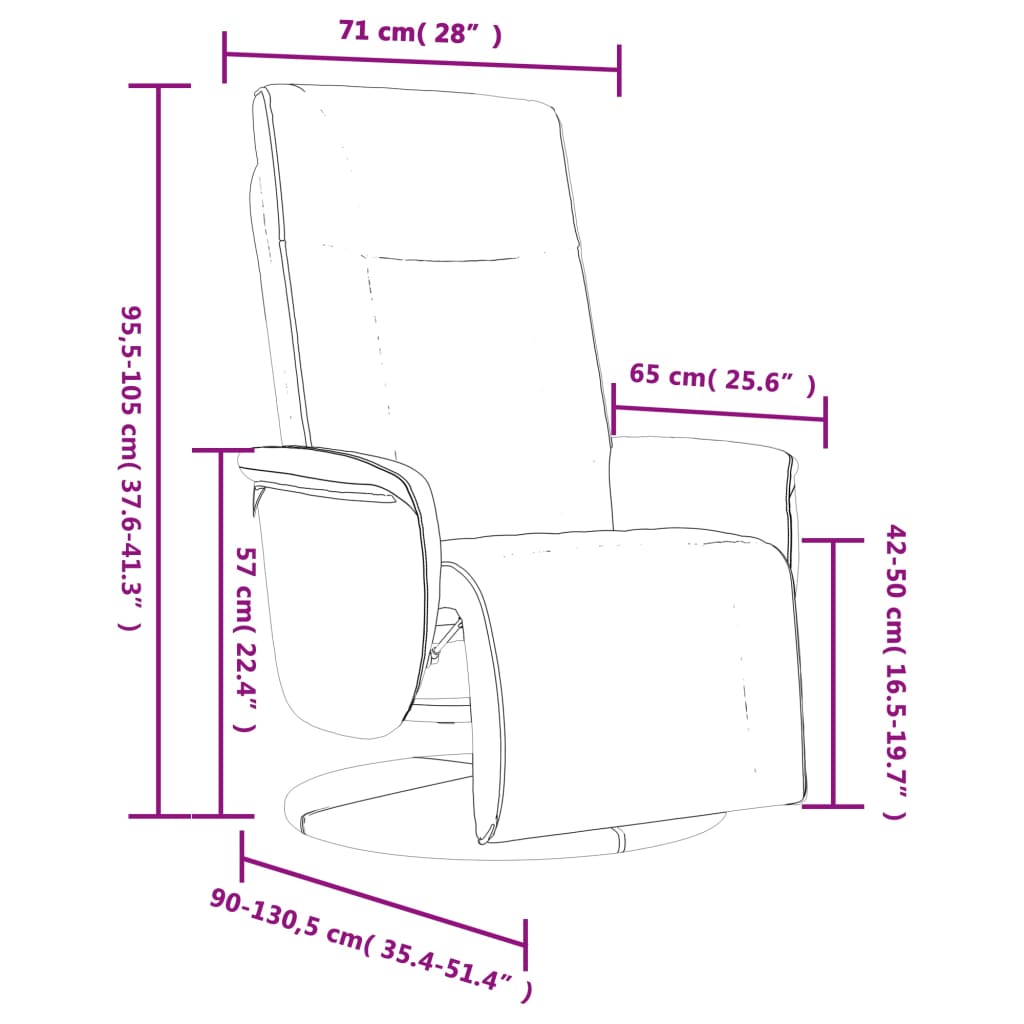 Fauteuil verstelbaar met voetensteun kunstleer wit is nu te koop bij PeponiXL, paradijselijk wonen!