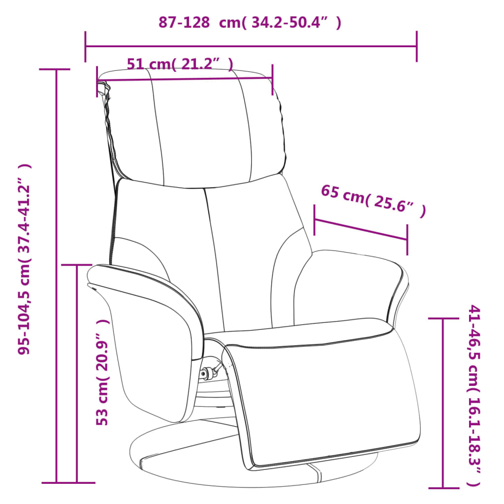 Fauteuil verstelbaar met voetensteun kunstleer wit is nu te koop bij PeponiXL, paradijselijk wonen!