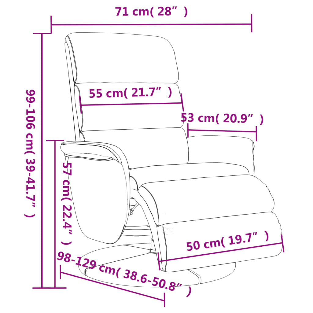 Fauteuil verstelbaar met voetensteun kunstleer zwart is nu te koop bij PeponiXL, paradijselijk wonen!