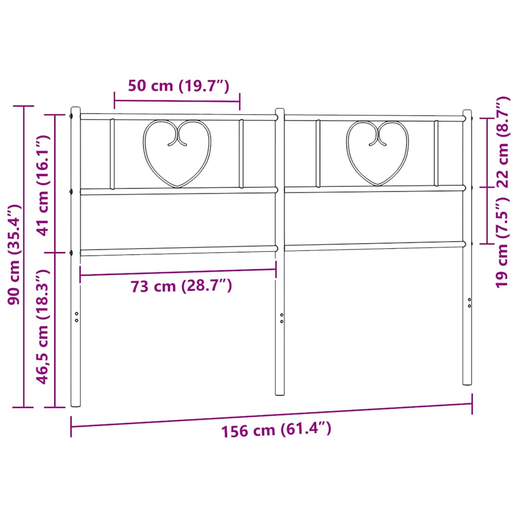 Vervangend hoofdbord 150 cm metaal zwart is nu te koop bij PeponiXL, paradijselijk wonen!
