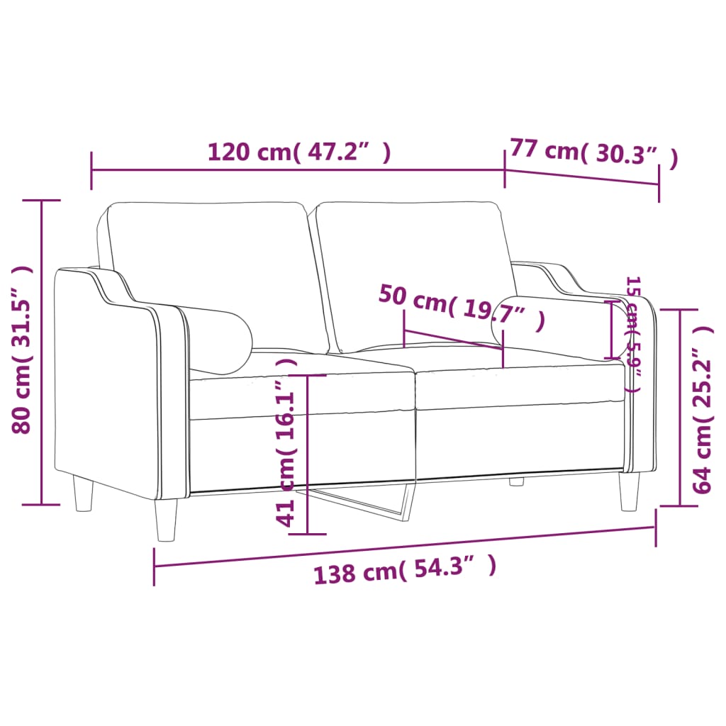 Tweezitsbank met sierkussens 120 cm stof lichtgeel is nu te koop bij PeponiXL, paradijselijk wonen!