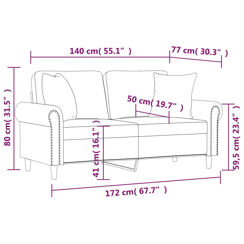 Tweezitsbank met sierkussens 140 cm fluweel roze is nu te koop bij PeponiXL, paradijselijk wonen!
